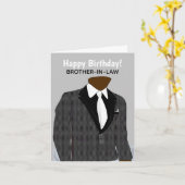 カスタマイズ可能なアフロ・アメリカ義兄のスーツC カード (黄色い花)