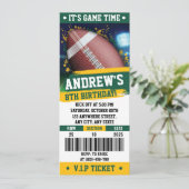 カスタマイズ可能なアメリカンフットボール誕生日チケット 招待状 (スタンド正面)