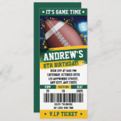 カスタマイズ可能なアメリカンフットボール誕生日チケット 招待状 (正面/裏面)