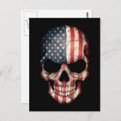 カスタマイズ可能なアメリカ国旗のスカル ポストカード (正面/裏面)
