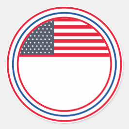 カスタマイズ可能なアメリカ国旗 7月4日 ラウンドシール