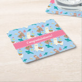 カスタマイズ可能なアルパカ/ラマイベント スクエアペーパーコースター (アングル)