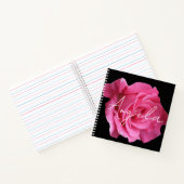 カスタマイズ可能なアンジェラ名かわいらしピンクローズフローラ ノートブック (内部)