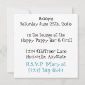 カスタマイズ可能なアンティークカー退職パーティー招待状 招待状 (裏面)