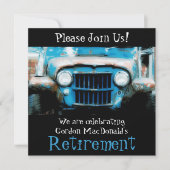 カスタマイズ可能なアンティークカー退職パーティー招待状 招待状 (正面)