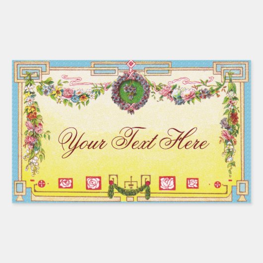カスタマイズ可能なアンティークフランスの香料 長方形シール (正面)