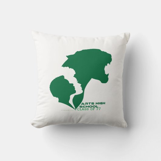 カスタマイズ可能なアーツハイスクールグリーンシルエット クッション (正面)