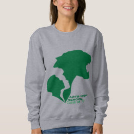 カスタマイズ可能なアーツハイスクールグリーンシルエット スウェットシャツ