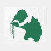 カスタマイズ可能なアーツハイスクールグリーンシルエット フリースブランケット (正面(横))