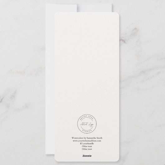 カスタマイズ可能なアーティストブックマークテンプレート シーズンカード (裏面)