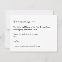 カスタマイズ可能なアートショー表示カードラベル シーズンカード