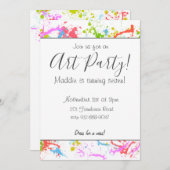 カスタマイズ可能なアートパーティの招待状 招待状 (正面/裏面)