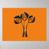 カスタマイズ可能なアールデコスタイルブーケレッド ポスター (正面)