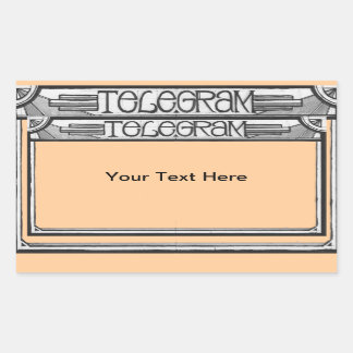 カスタマイズ可能なアールデコSteampunk Telegramステッカー 長方形シール