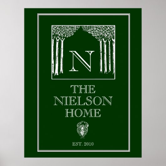 カスタマイズ可能なアールヌーボーエンジェルファミリーウォールプリント ポスター (正面)