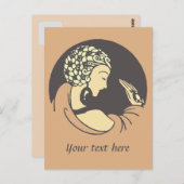 カスタマイズ可能なアールヌーボーデザイン ポストカード (正面/裏面)