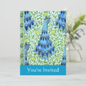 カスタマイズ可能なアールヌーボー孔雀 招待状 (スタンド正面)