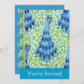 カスタマイズ可能なアールヌーボー孔雀 招待状 (正面/裏面)