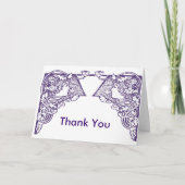 カスタマイズ可能なアール・ヌーボー調のレディース サンキューカード (正面)