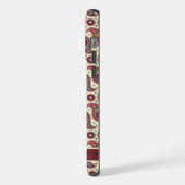 カスタマイズ可能なイエローホワイトパープルレッドペイズリー iPhoneケース (左側面)