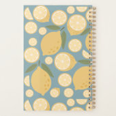 カスタマイズ可能なイエローレモンシームレスパターン プランナー手帳 (裏面)