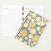 カスタマイズ可能なイエローレモンシームレスパターン プランナー手帳 (ディスプレー)