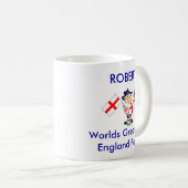 カスタマイズ可能なイギリスのサッカーファン コーヒーマグカップ (正面右)
