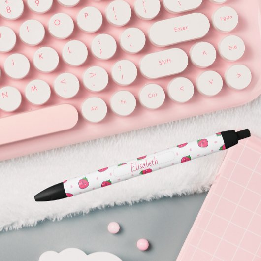 カスタマイズ可能なイチゴおもしろいペン 黒ボールペン