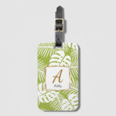 カスタマイズ可能なイニシャルの離れ緑の ラゲッジタグ (正面縦)