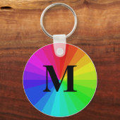 カスタマイズ可能なイニシャルカラーホイール キーホルダー (正面)