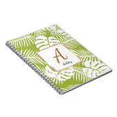 カスタマイズ可能なイニシャルグリーンサマー離れク ノートブック (右側)