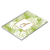 カスタマイズ可能なイニシャルグリーンサマー離れク ノートブック (左側)