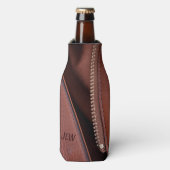 カスタマイズ可能なイニシャル付き解凍レザー ボトルクーラー (ボトル正面)
