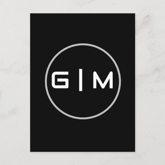 カスタマイズ可能なイニシャル名 ポストカード (正面)