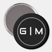 カスタマイズ可能なイニシャル名 マグネット (正面/裏面)