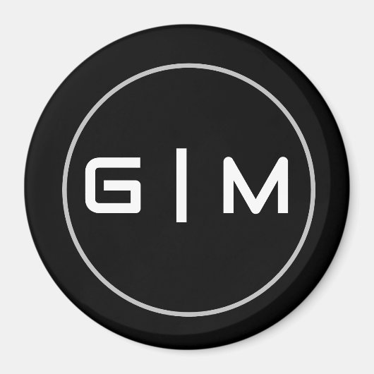 カスタマイズ可能なイニシャル名 マグネット (正面)