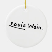 カスタマイズ可能なイニシャル、コーヒーラバーキャット、Louis Wain セラミックオーナメント (裏面)