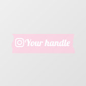 カスタマイズ可能なインスタグラムロゴ ピンク モダン ミニマル ウィンドウサイン (シート)