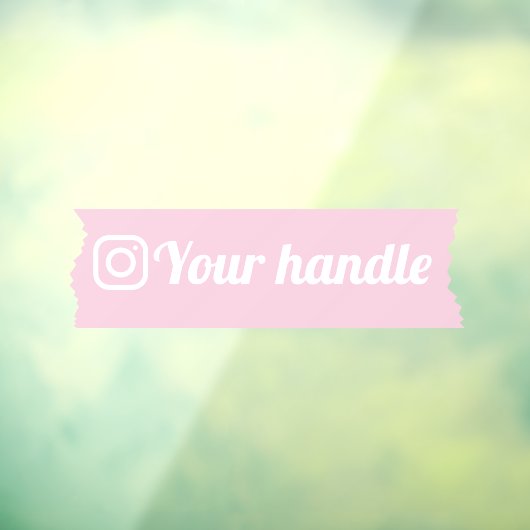 カスタマイズ可能なインスタグラムロゴ ピンク モダン ミニマル ウィンドウサイン (シート3)