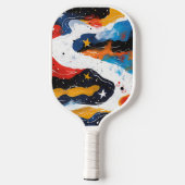 カスタマイズ可能なインスパイア銀河系宇宙抽象芸術 ピックルボールラケット (裏面)