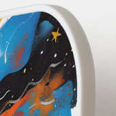 カスタマイズ可能なインスパイア銀河系宇宙抽象芸術 ピックルボールラケット (左詳細)