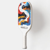 カスタマイズ可能なインスパイア銀河系宇宙抽象芸術 ピックルボールラケット (左)
