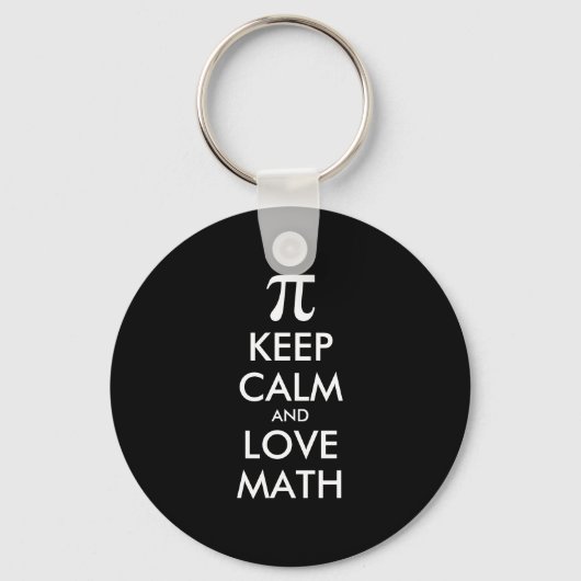 カスタマイズ可能なインターネット・ミーム KEEP CALM and LOVE MATH キーホルダー (正面)