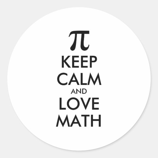 カスタマイズ可能なインタ保イネットミームCALM and LOVE MATH ラウンドシール (正面)