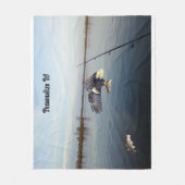 カスタマイズ可能なイーグルスティーティングベース魚釣り フリースブランケット (正面)