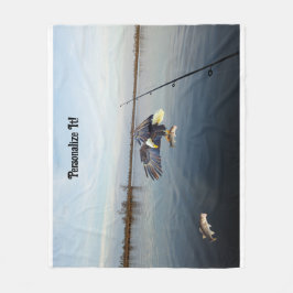 カスタマイズ可能なイーグルスティーティングベース魚釣り フリースブランケット