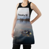 カスタマイズ可能なイーグルベース魚釣りアットサンセット エプロン (インサイチュ)