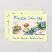 カスタマイズ可能なイースターお祝い招待状 招待状 (正面/裏面)