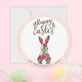 カスタマイズ可能なイースターバニーフローラグリーティングカード シーズンカード