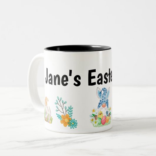 カスタマイズ可能なイースター格言マグカップ ツートーンマグカップ (正面左)